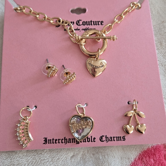 JUICY COUTURE Charm Necklace and Crown Earrings - Picture 14 of 14